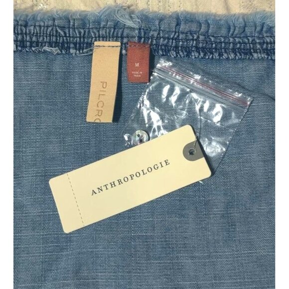 Anthropologie Pilcro Embroidered Chambray Blouse - Picture 12 of 14